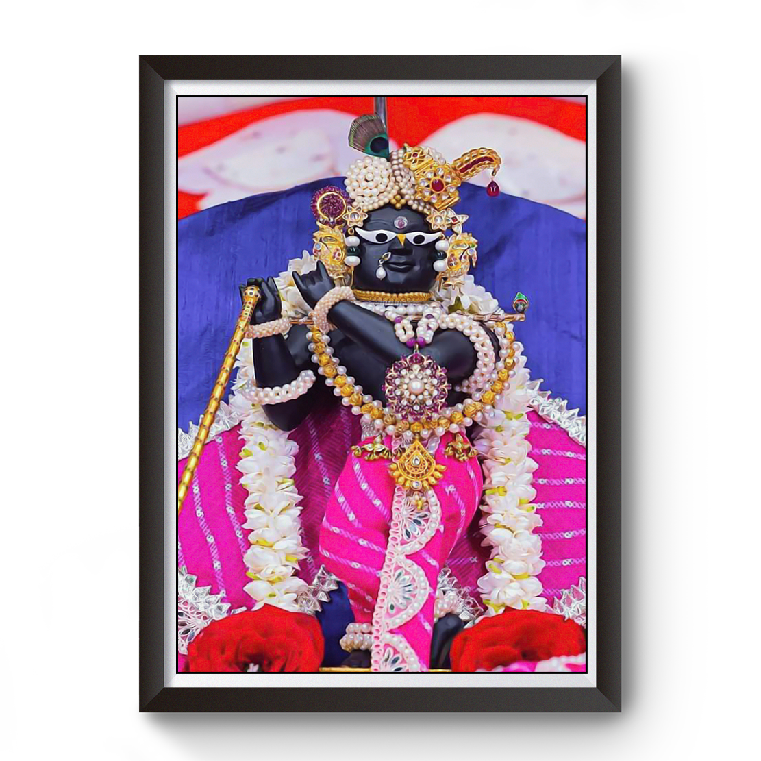 Vrundavan Shree Radha Raman Thakurji Wooden Photo Frame