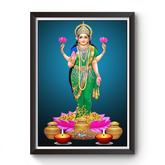 Maa Laxmi wooden black photo frame