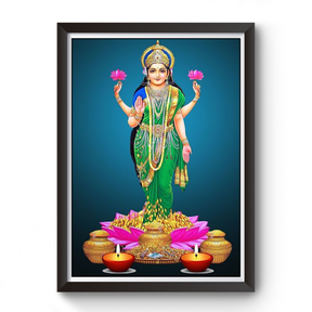 Maa Laxmi wooden black photo frame