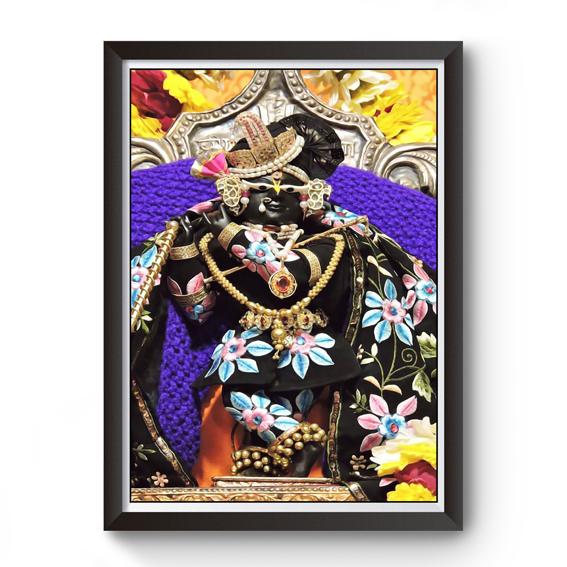 Vrundavan Shree Radha Raman Thakurji Wooden Photo Frame