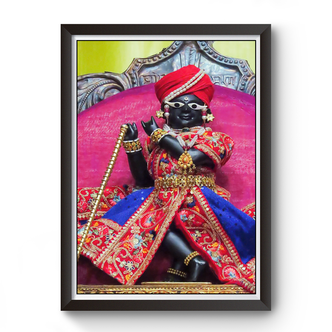 Vrundavan Shree Radha Raman Thakurji Wooden Photo Frame