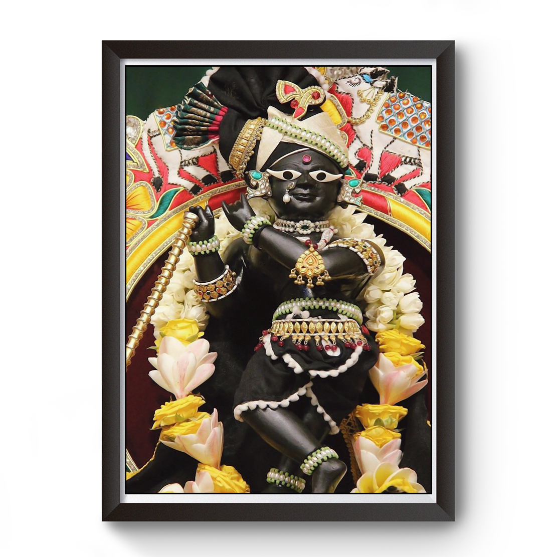 Vrundavan Shree Radha Raman Thakurji Wooden Photo Frame