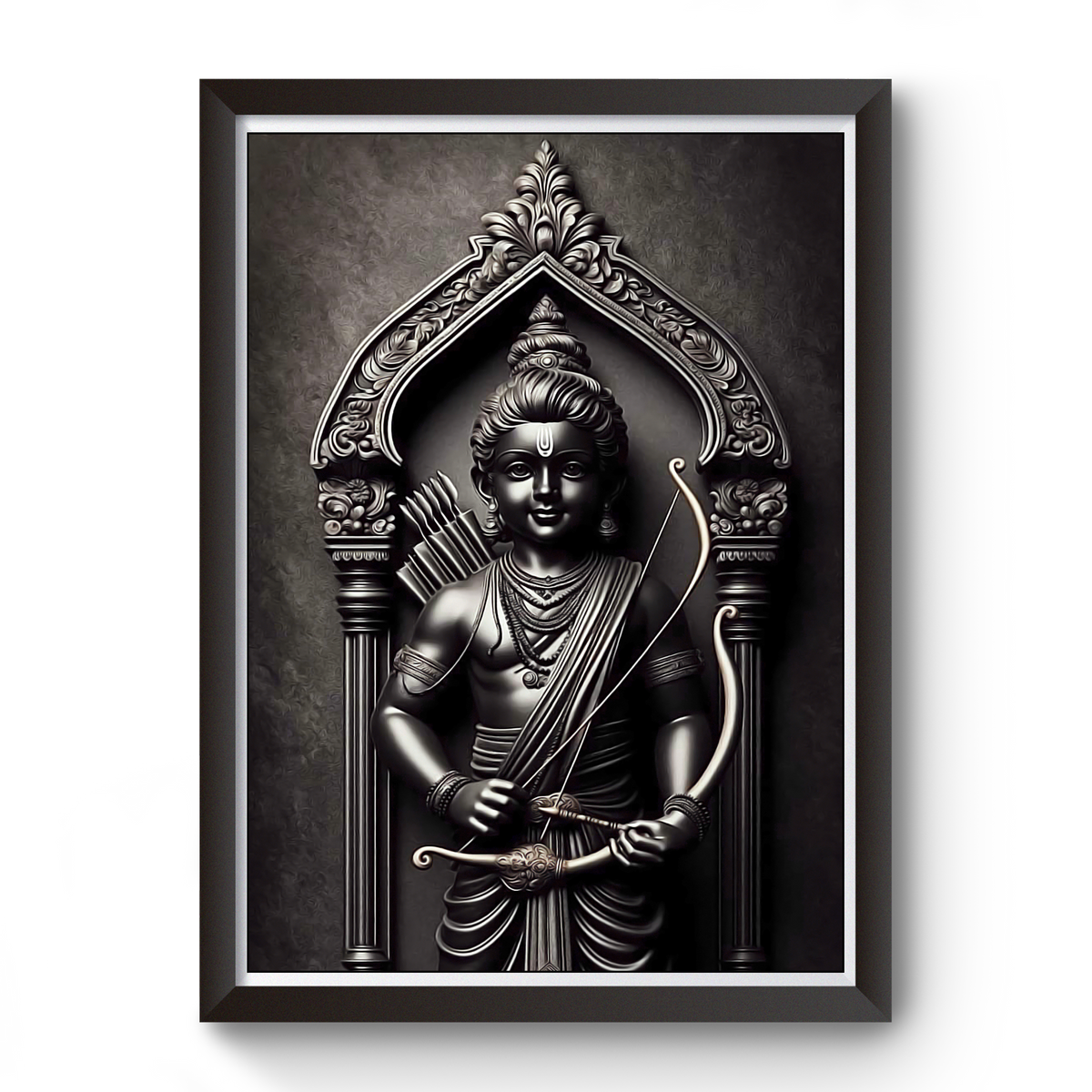 Ayodhya Ram Lalla High Quality AI Generated Wooden Photo Frame