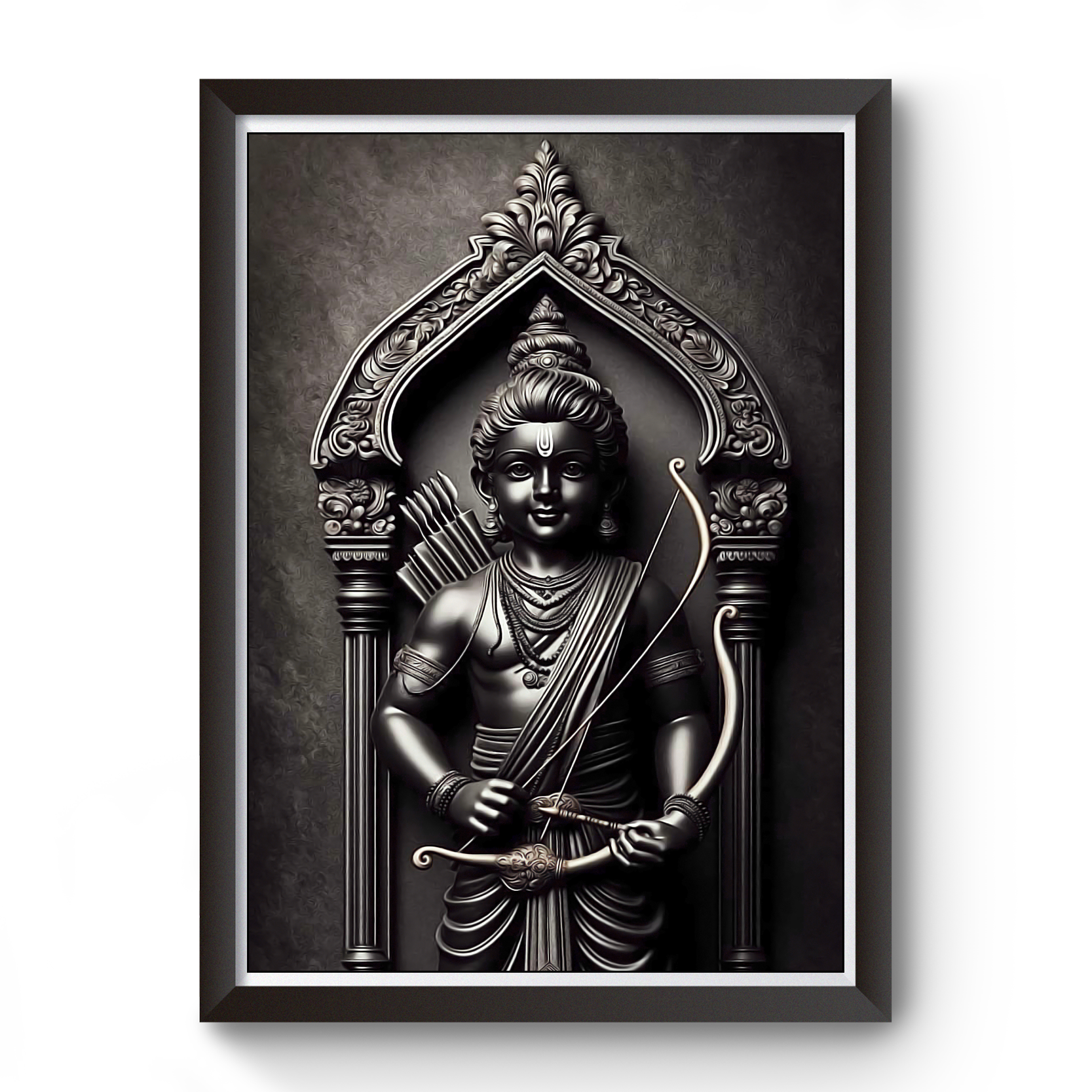 Ayodhya Ram Lalla High Quality AI Generated Wooden Photo Frame