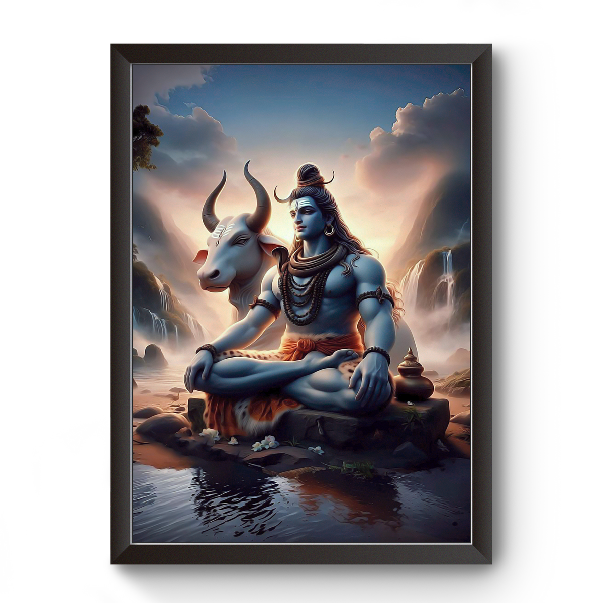 AI generated Mahadev Black Wooden Picture Frames for art wall