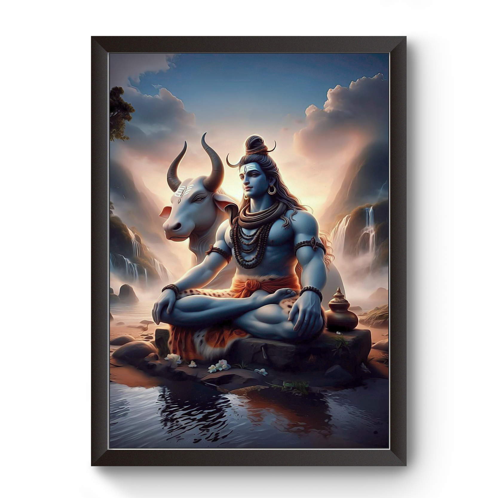 AI generated Mahadev Black Wooden Picture Frames for art wall