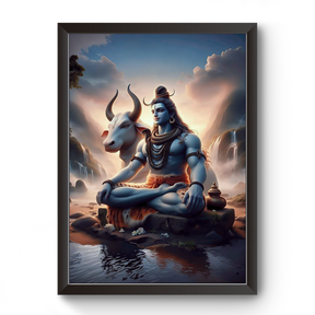 AI generated Mahadev Black Wooden Picture Frames for art wall