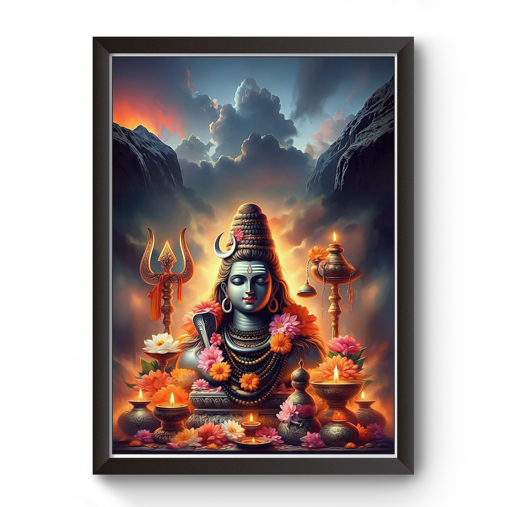 Mahadev Wooden Art Wall Picture Frame