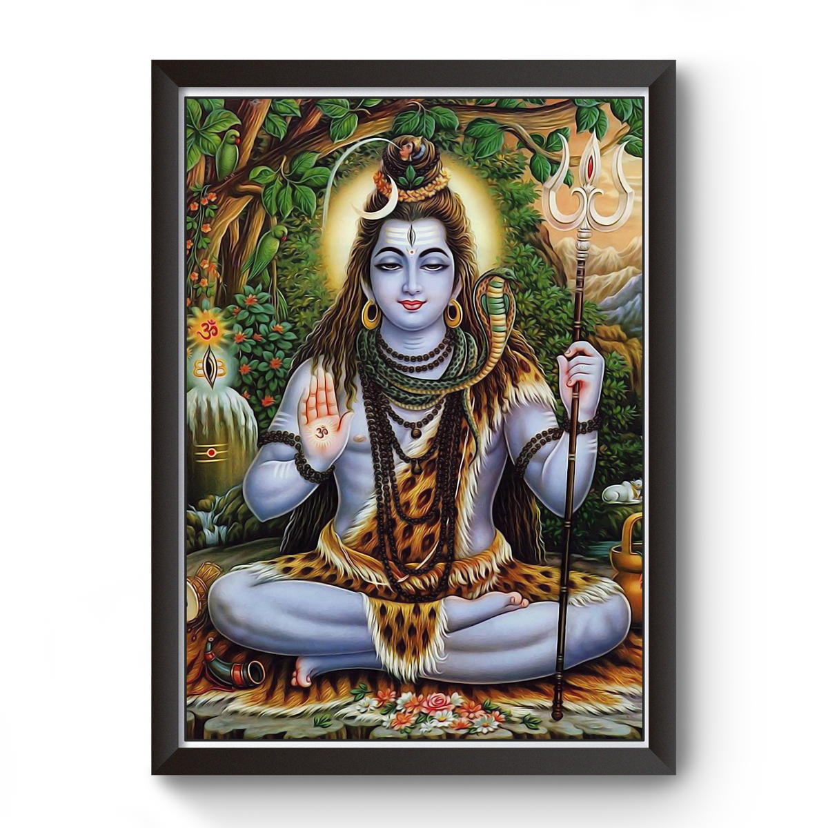 Divine Frames - Mahadev Black Wooden Picture Frame Wall Art