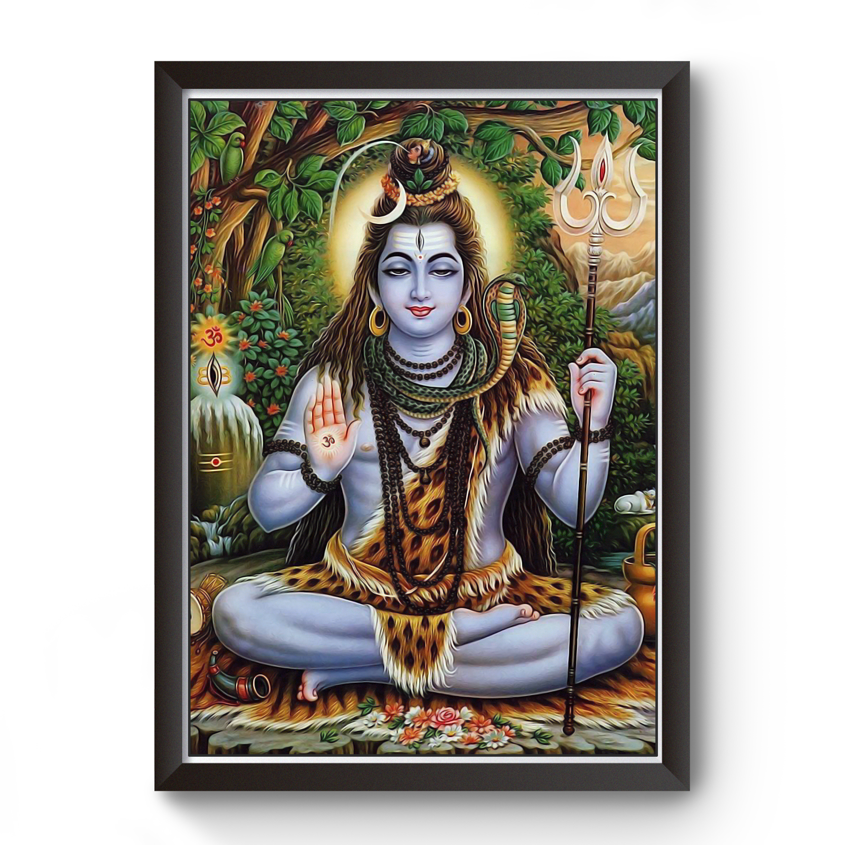 Divine Frames - Mahadev Black Wooden Picture Frame Wall Art