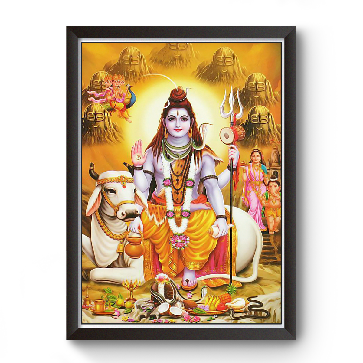 Divine Frames - Mahadev Black Wooden Picture Frame Wall Art