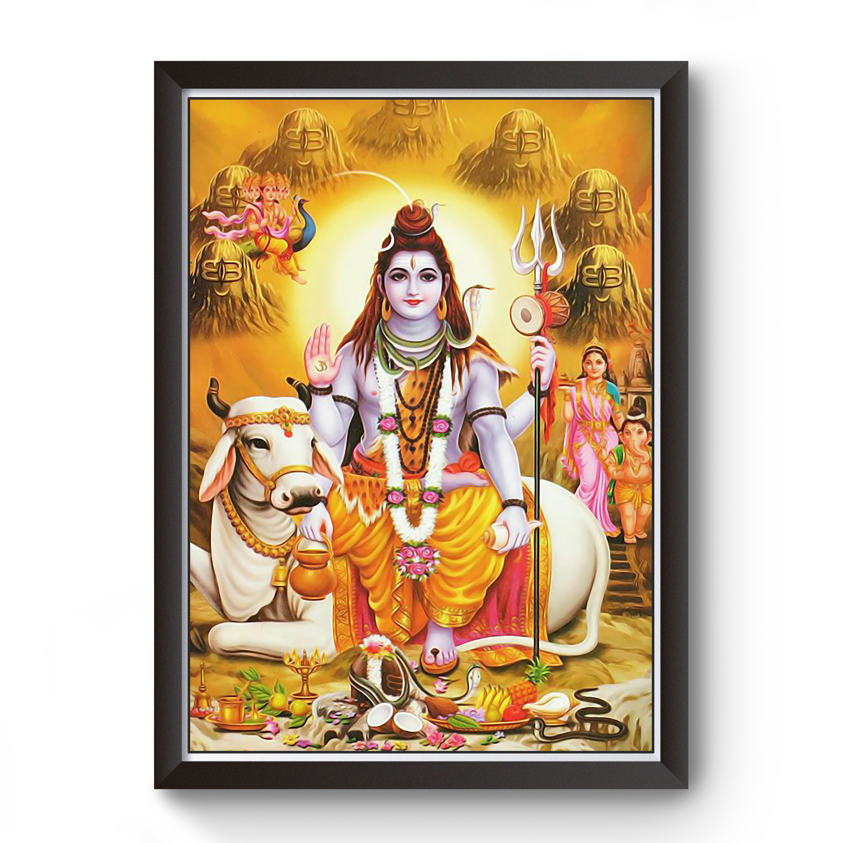 Divine Frames - Mahadev Black Wooden Picture Frame Wall Art