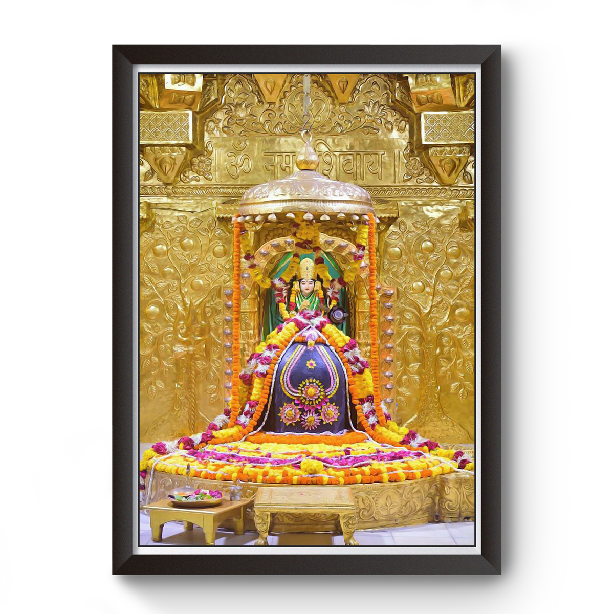 Divine Frames - Somnath Mahadev Black Wooden Picture Frame Wall Art