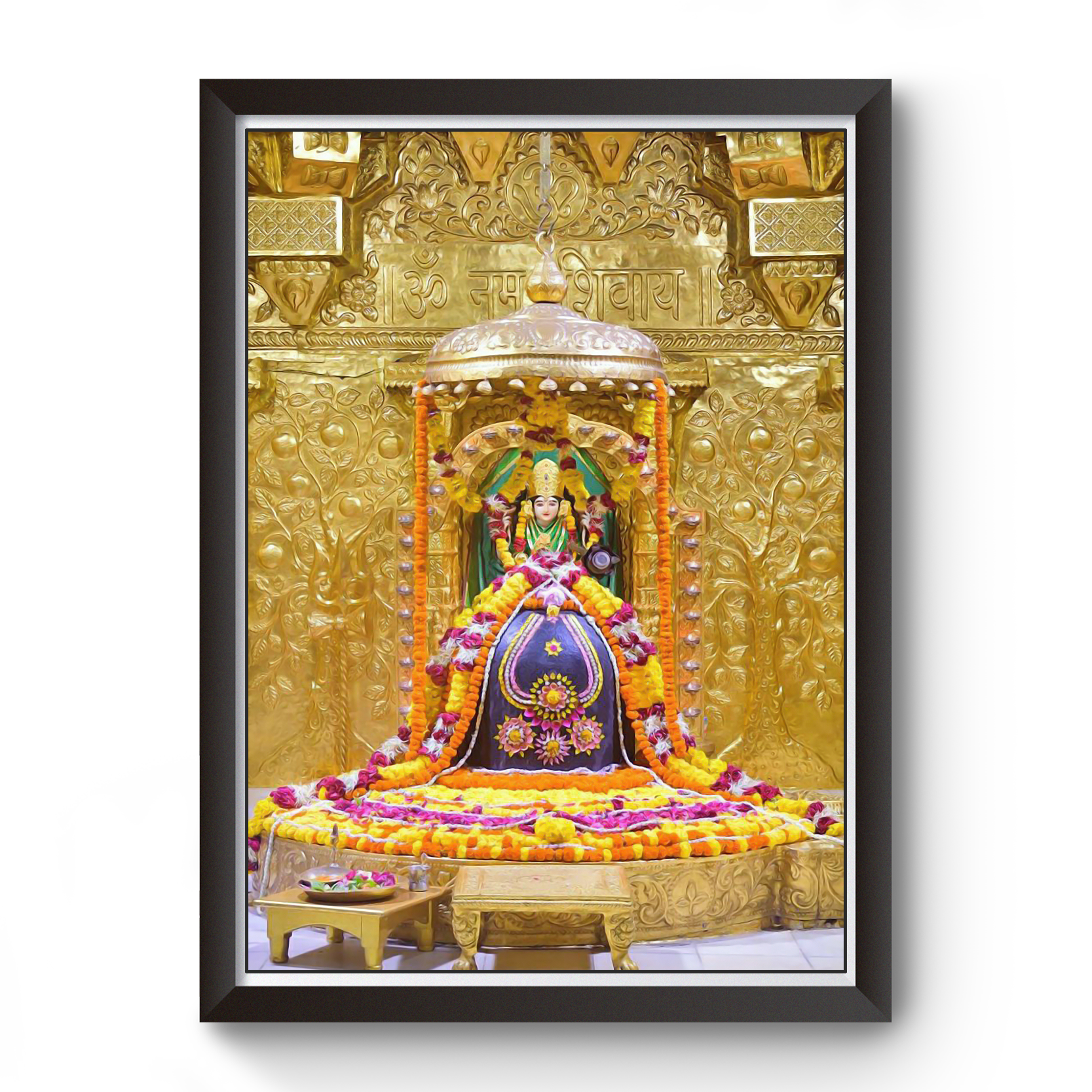 Divine Frames - Somnath Mahadev Black Wooden Picture Frame Wall Art