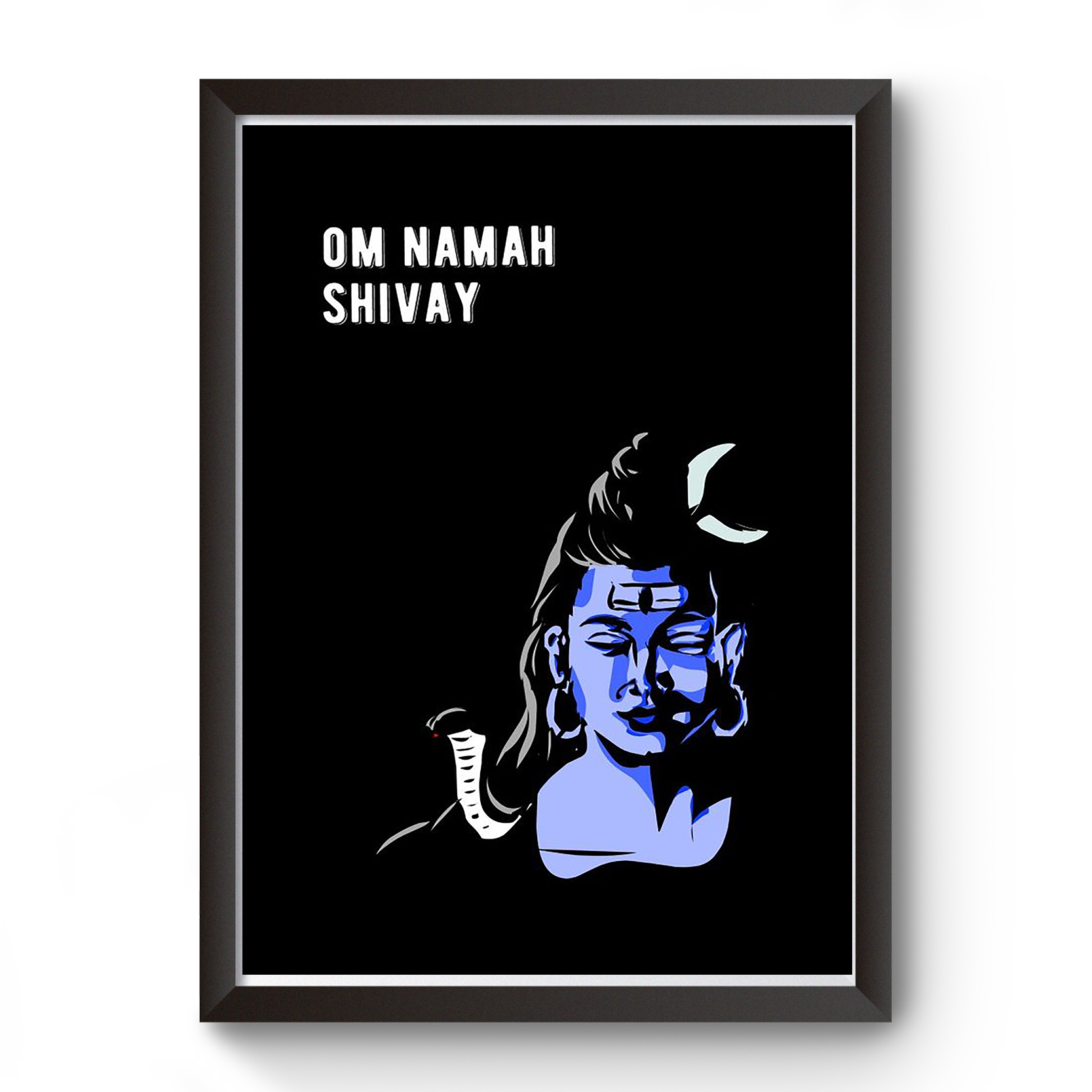 divine frames - Om Namah Shivay Mahadev black Wooden Frame