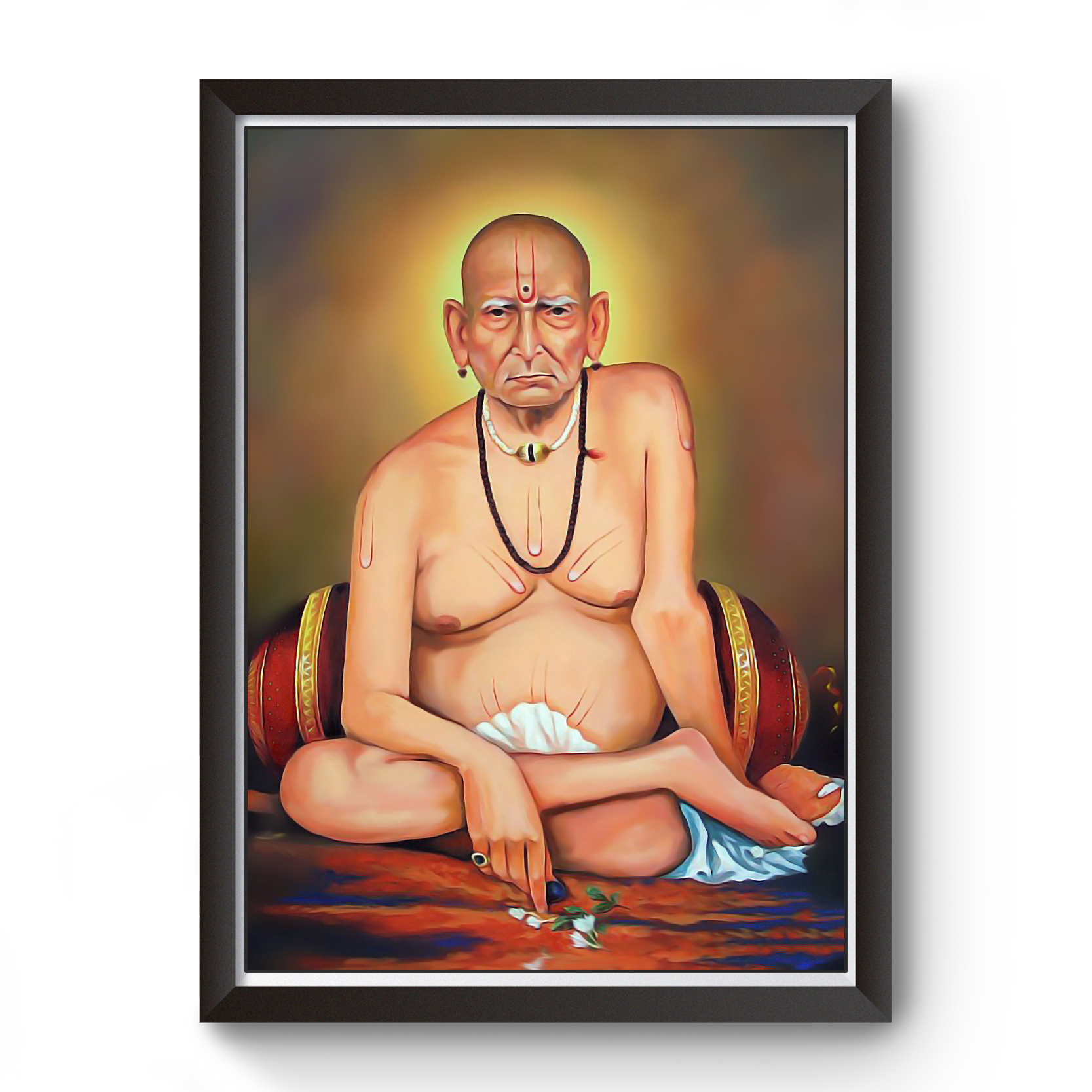 Shri Swami Samarth Black Wooden Photo Frame