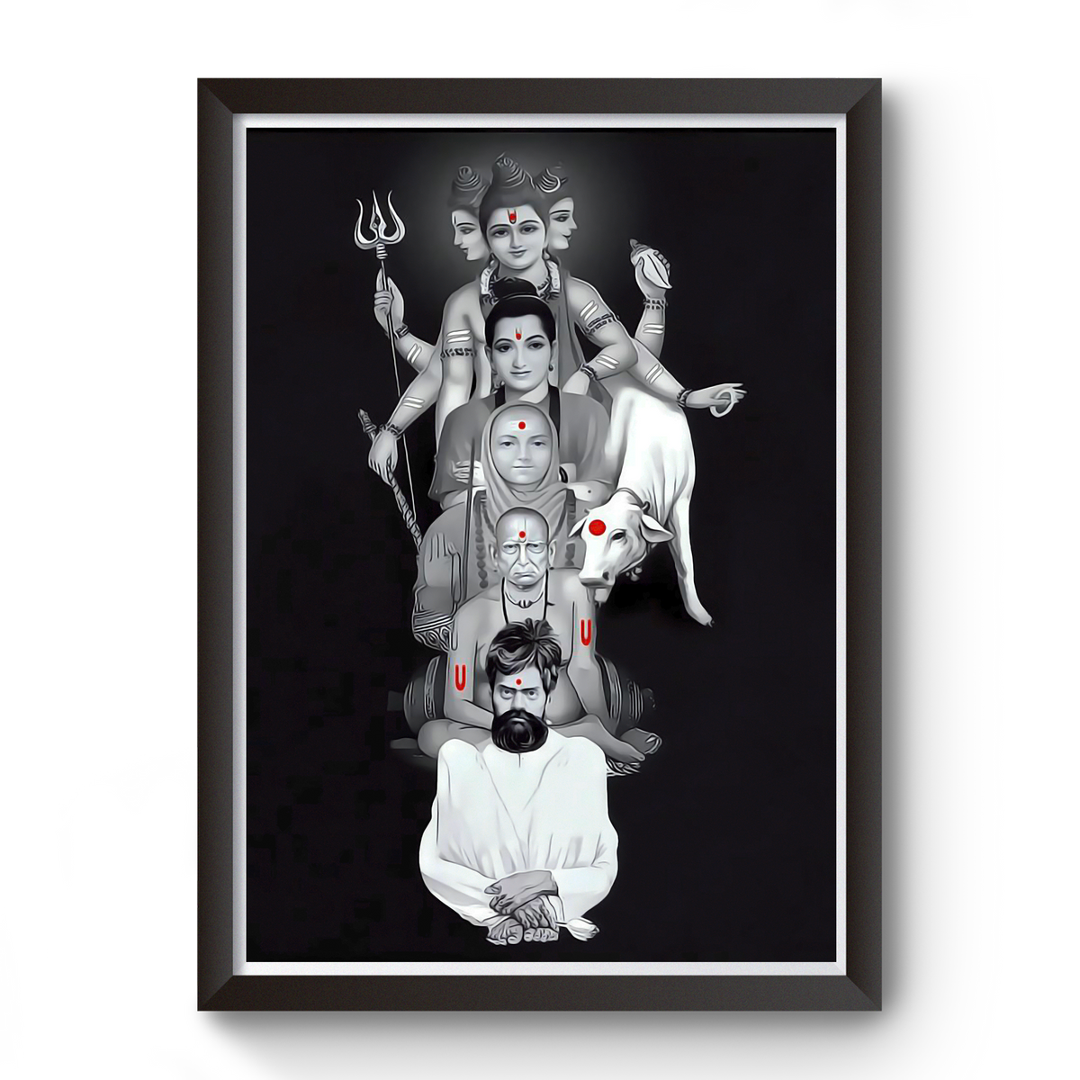 Shri Swami Samarth Black Wooden Photo Frame