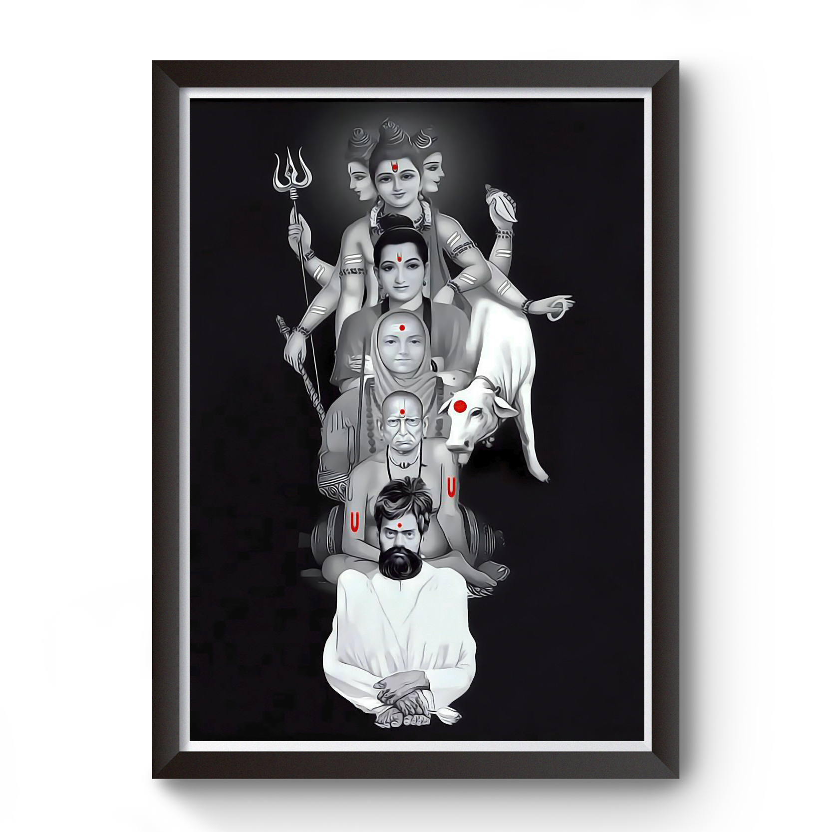 Shri Swami Samarth Black Wooden Photo Frame