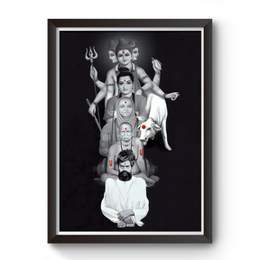 Shri Swami Samarth Black Wooden Photo Frame