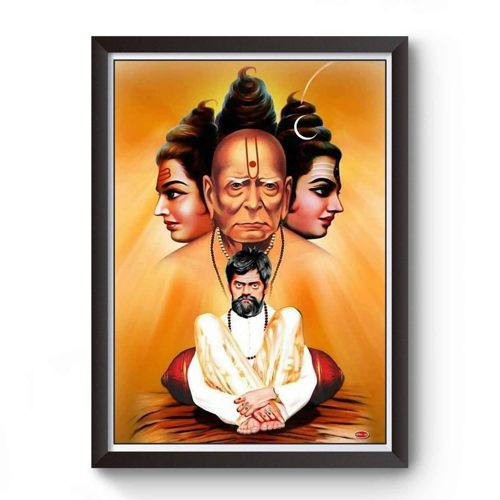 Shankar Maharaj Black Wooden Photo Frame