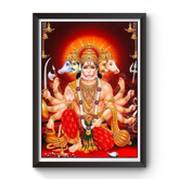 Panchmukhi Hanuman black wooden photo frame