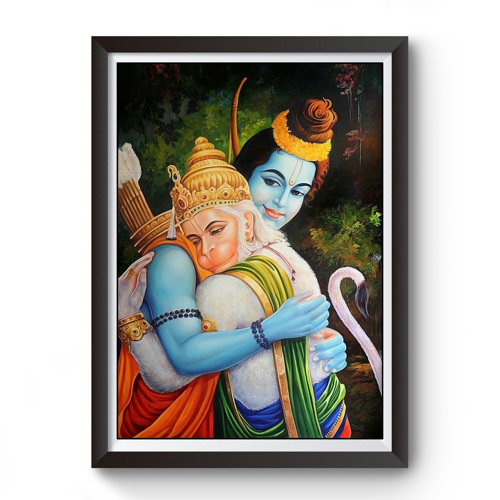 Shri Ram Hanuman Milap wooden frame