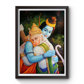 Shri Ram Hanuman Milap wooden frame