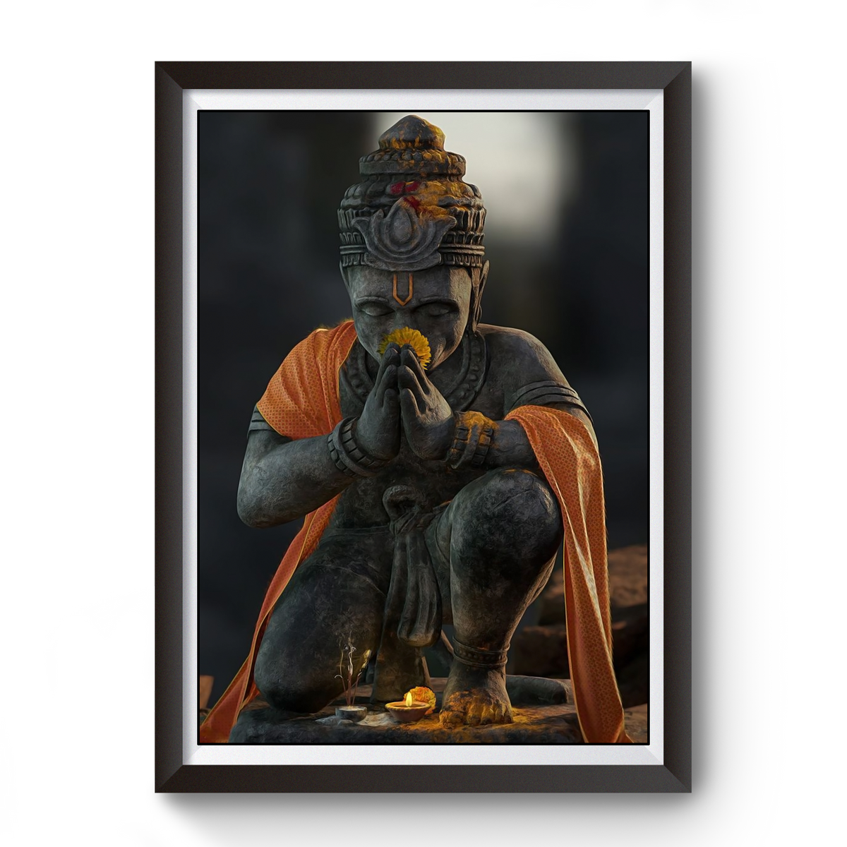 Hanuman black wooden photo frame