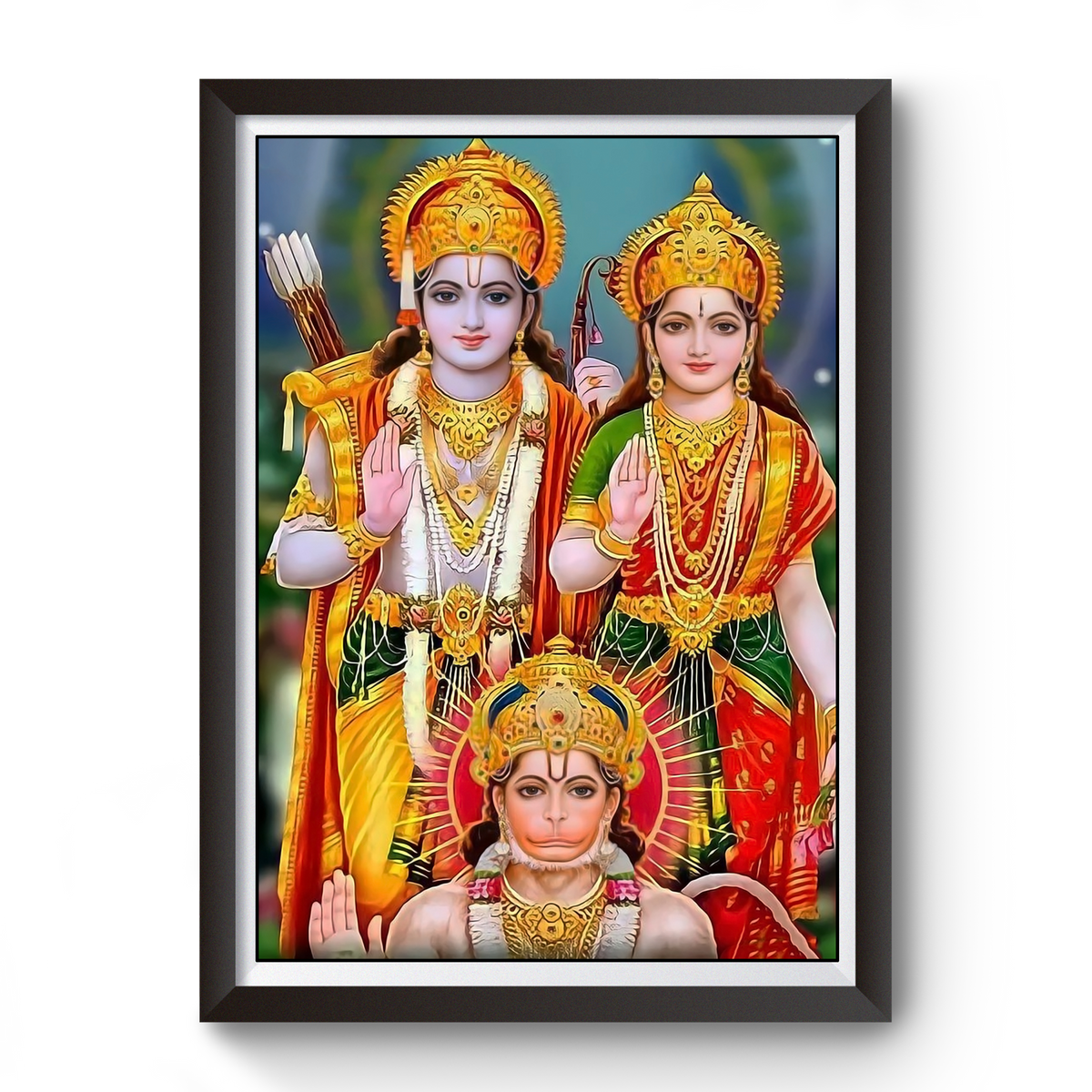 Shri Ram Bhakt Hanuman wooden photo frame