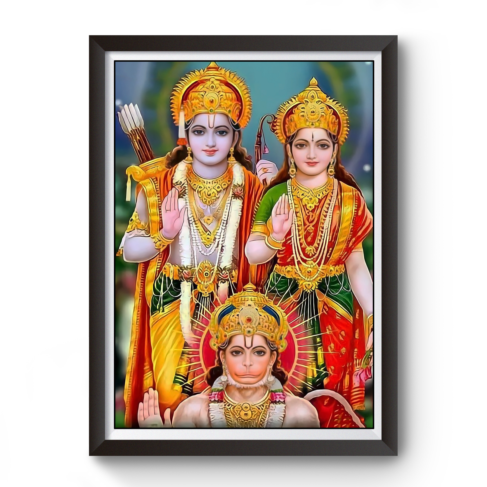 Shri Ram Bhakt Hanuman wooden photo frame