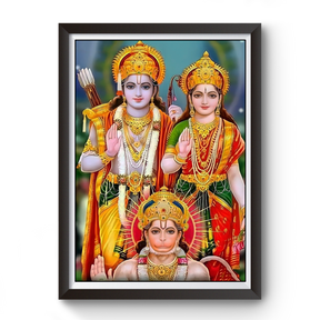 Shri Ram Bhakt Hanuman wooden photo frame