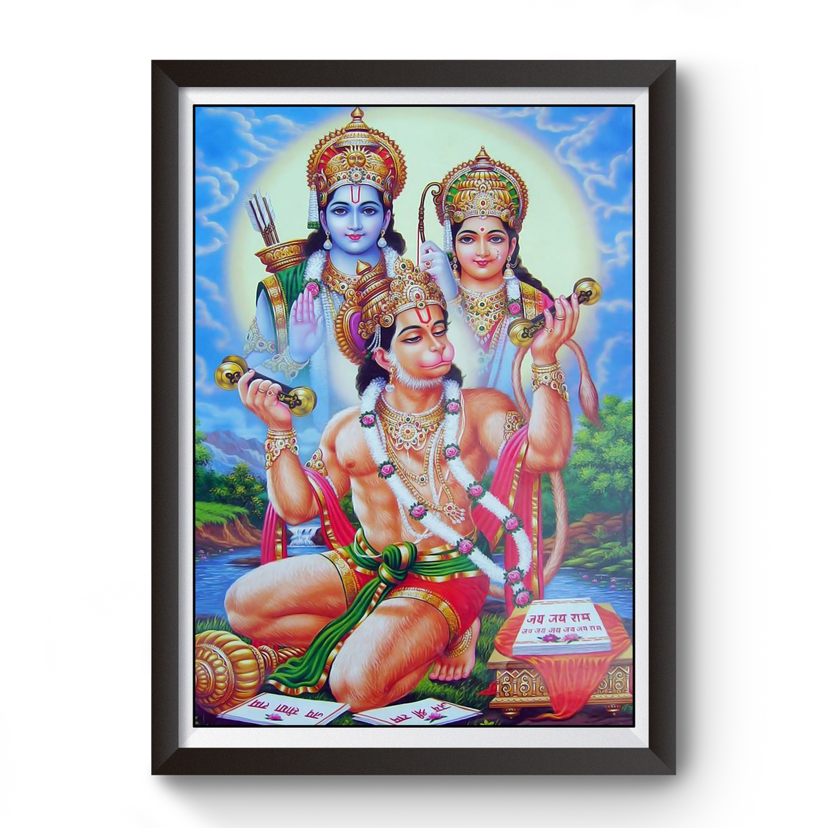 Shri Ram Bhakt Hanuman wooden photo frame