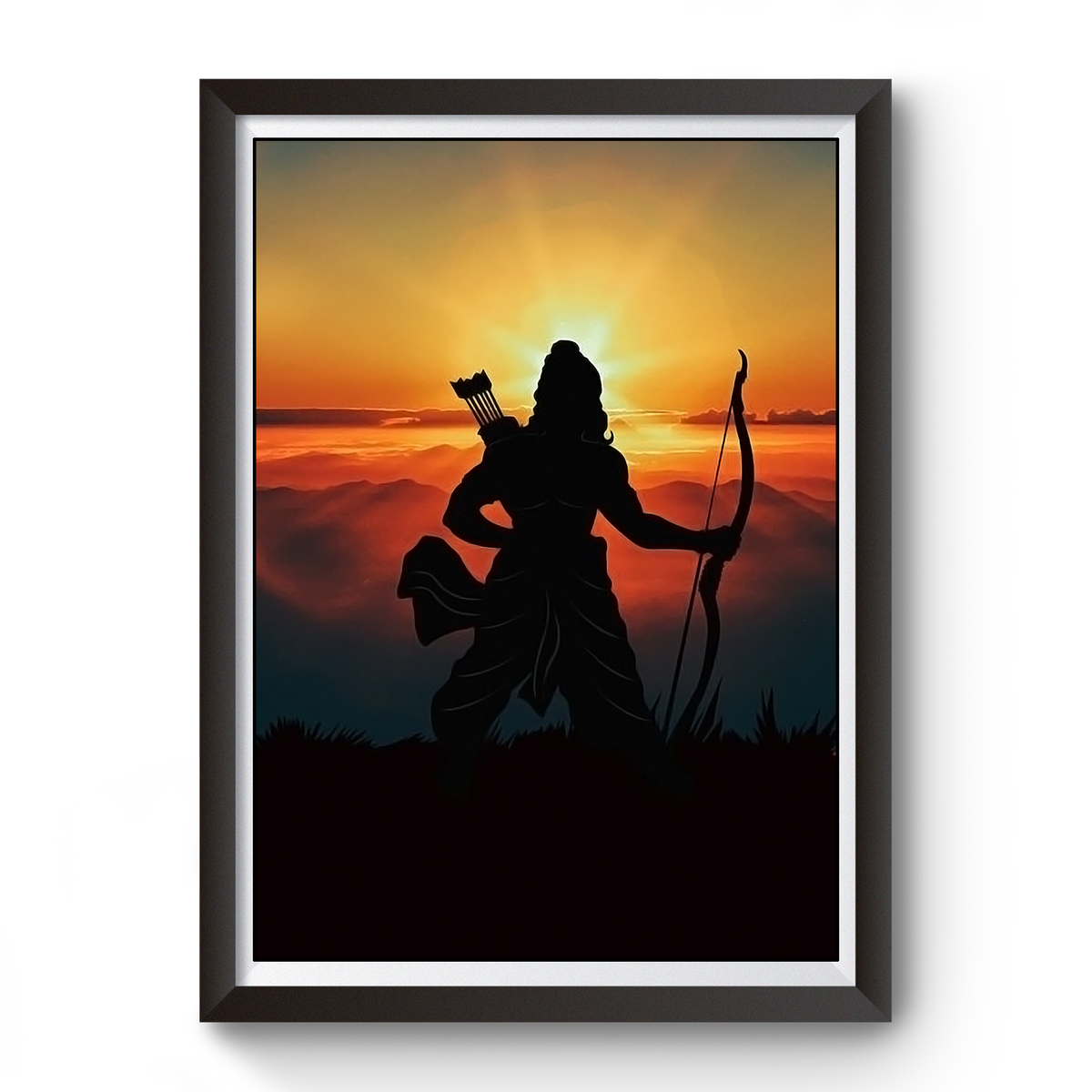 Shri Ram Divine Black Wooden Photo Frame