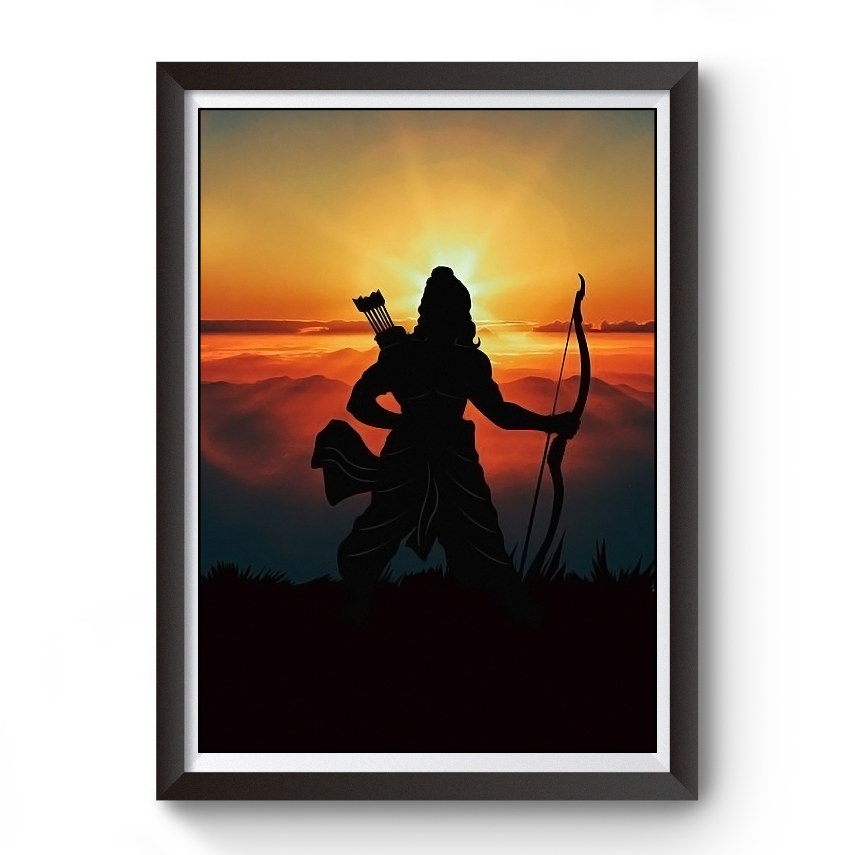 Shri Ram Divine Black Wooden Photo Frame