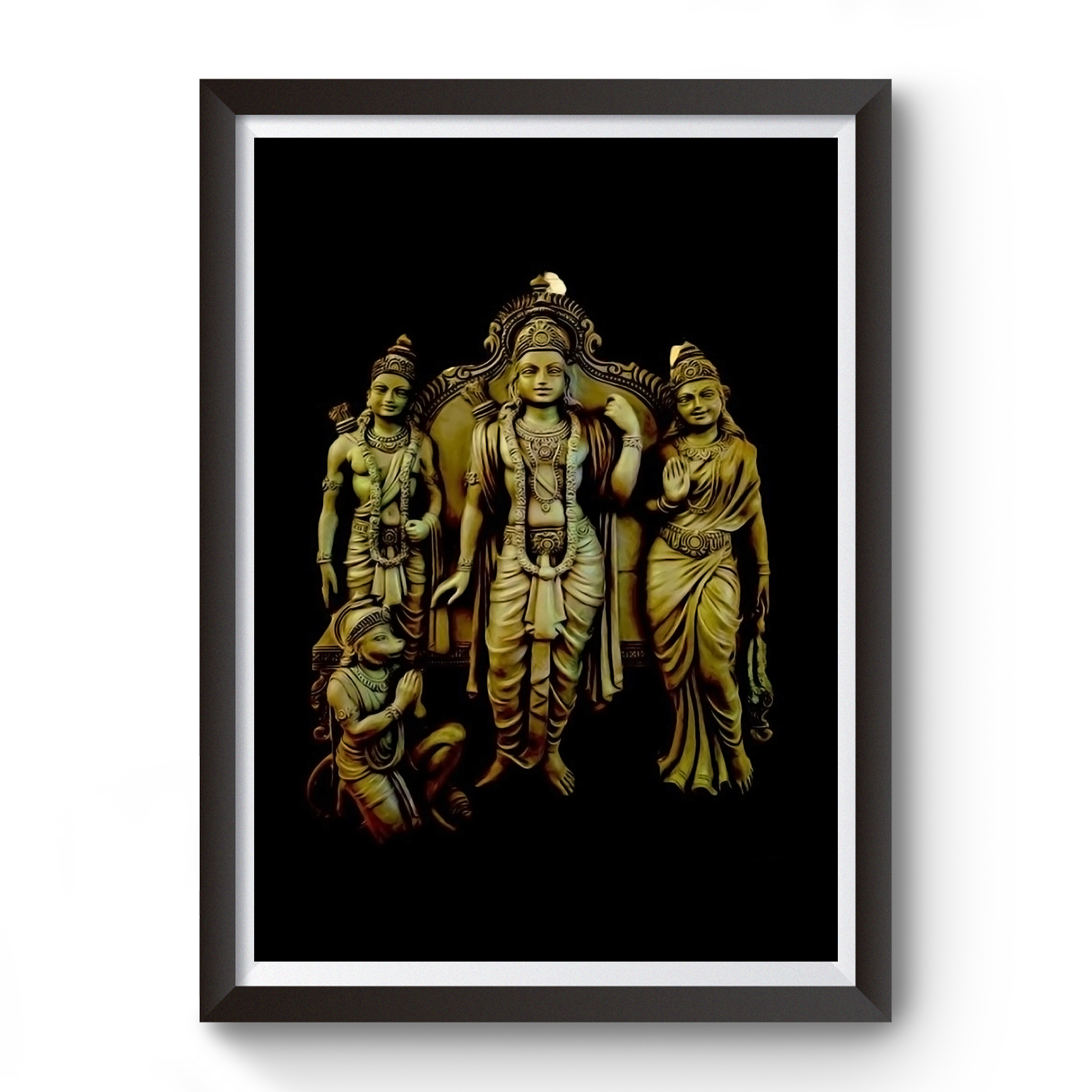 Shri Ram Family Wooden Photo Frame