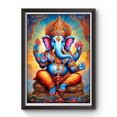 AI Generated Shri Ganesh Wooden Photo frame