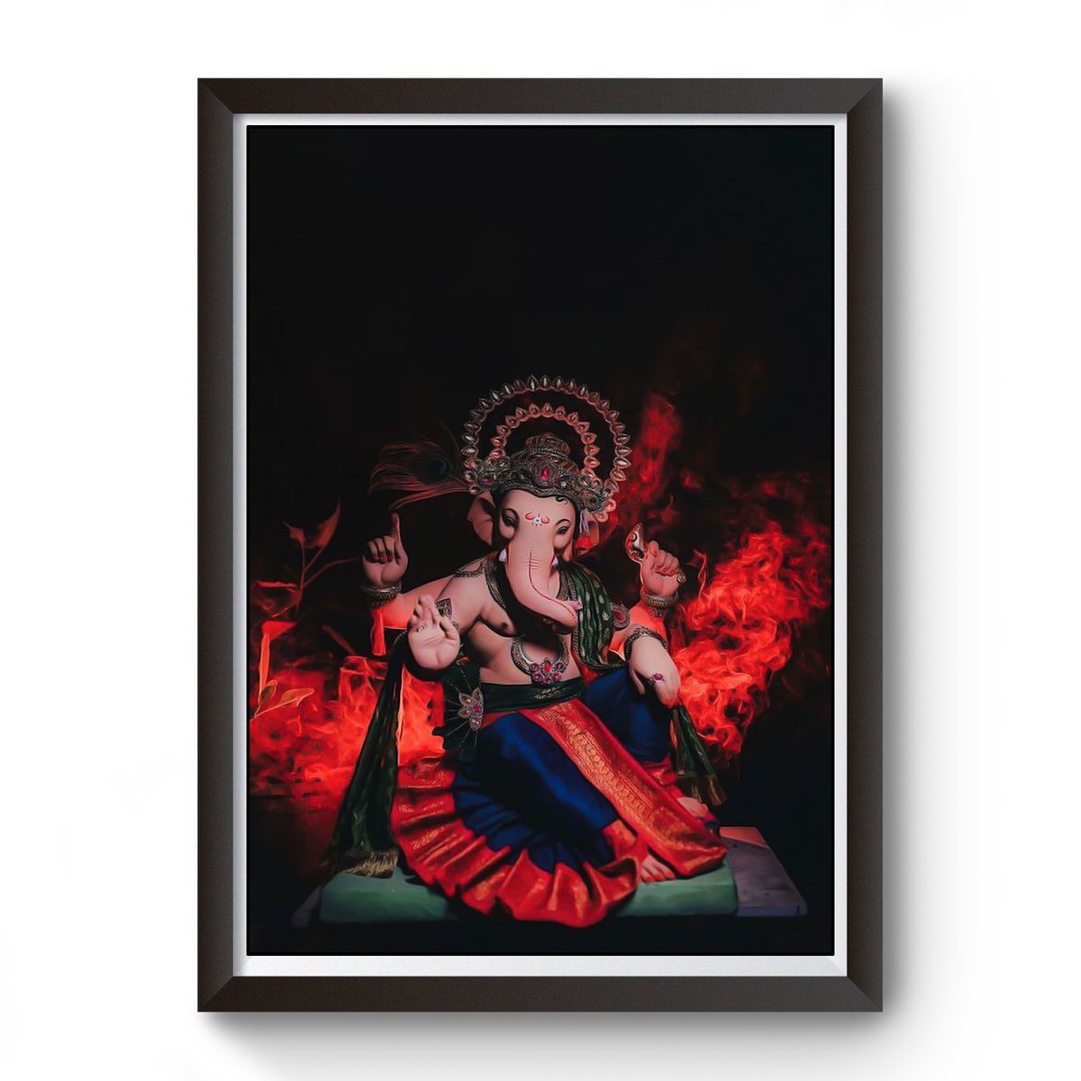 Shree Ganesh Wooden Black Frame