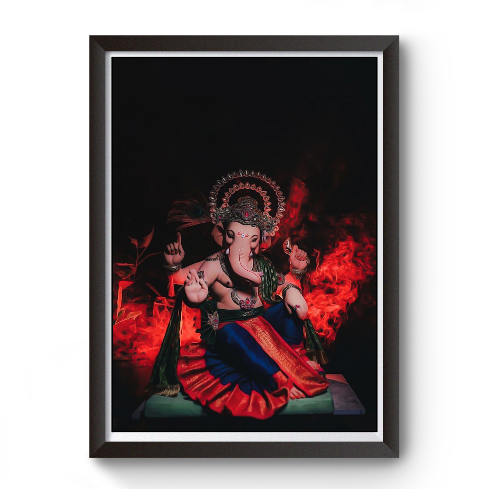 Shree Ganesh Wooden Black Frame