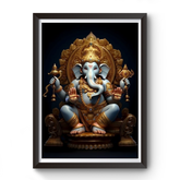 AI Generated Shri Ganesh Wooden Photo frame