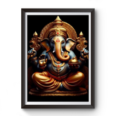 AI Generated Shri Ganesh Wooden Photo frame