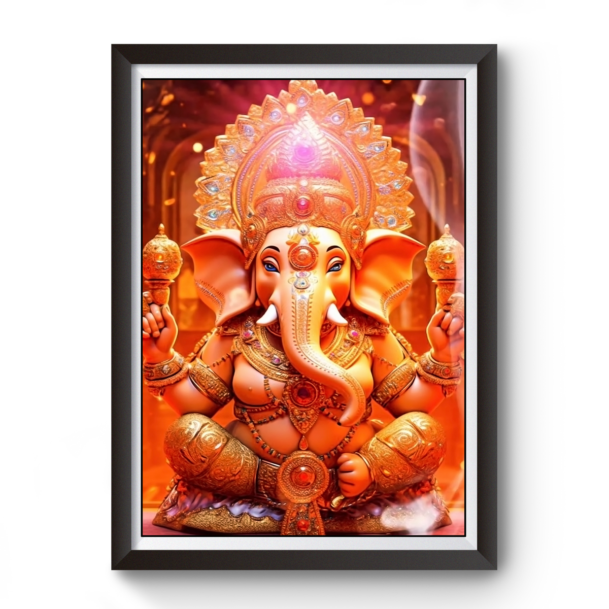 AI Generated Shri Ganesh Wooden Photo frame divine-frames