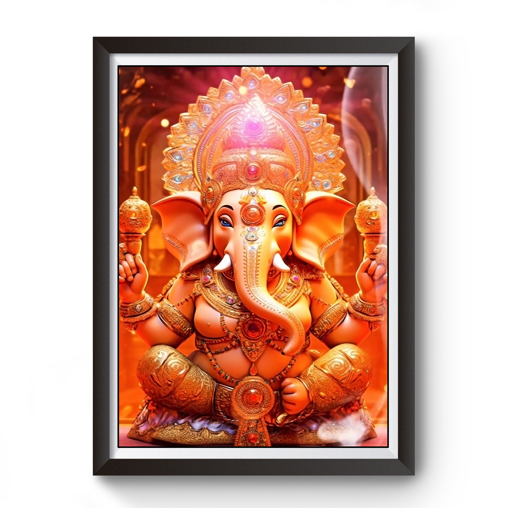 AI Generated Shri Ganesh Wooden Photo frame divine-frames