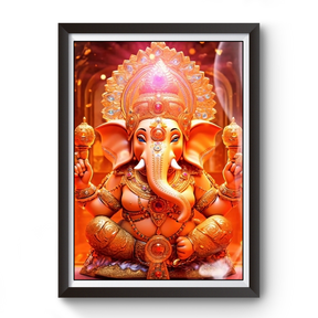 AI Generated Shri Ganesh Wooden Photo frame divine-frames