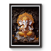 AI Generated Shri Ganesh Wooden Photo frame divine-frames