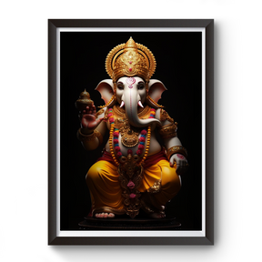 AI Generated Shri Ganesh Wooden Photo frame divine-frames