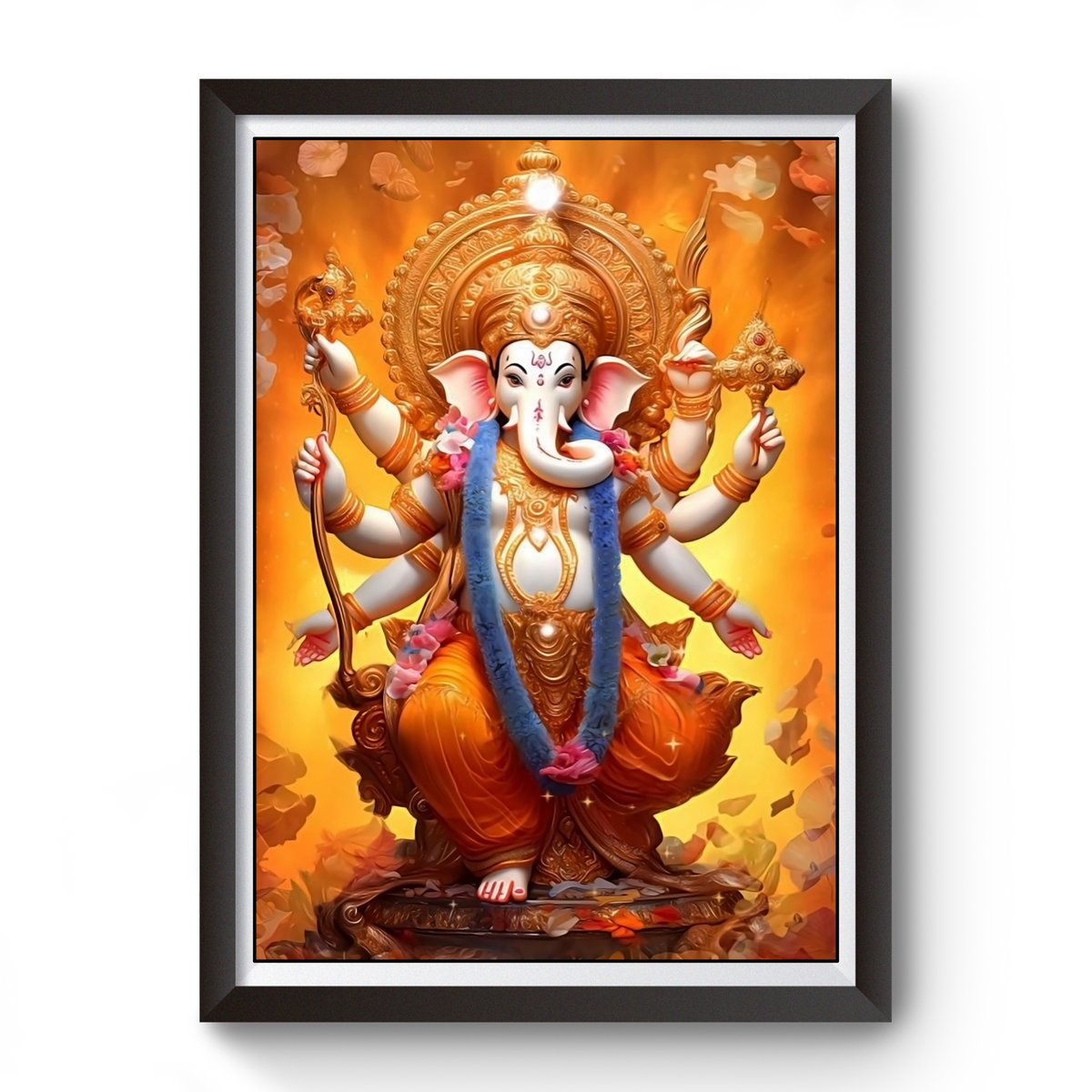 AI Generated Shri Ganesh Wooden Photo frame divine-frames