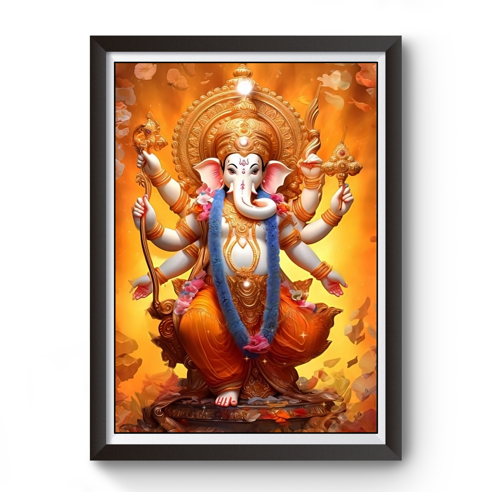 AI Generated Shri Ganesh Wooden Photo frame divine-frames