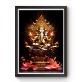 AI Generated Shri Ganesh Wooden Photo frame divine-frames