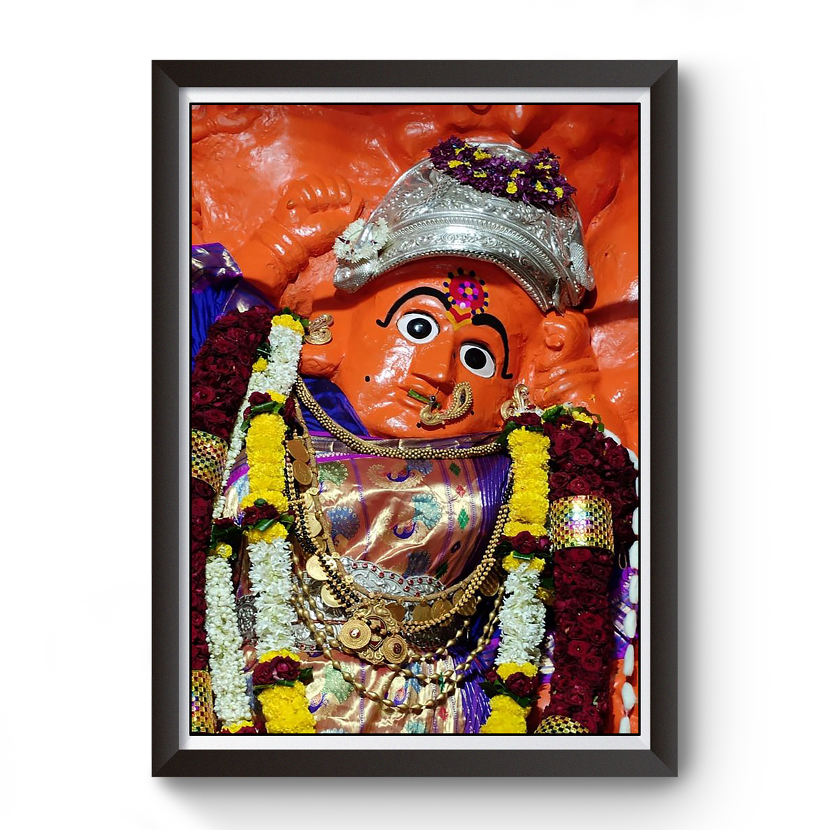 Aai Saptashrungi Mata Vani Gad Wooden Photo Frame divine-frames