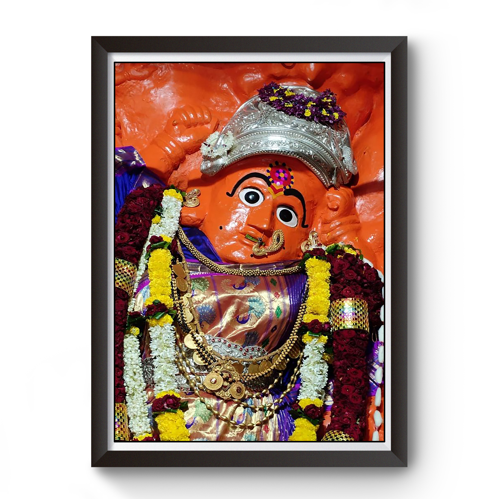 Aai Saptashrungi Mata Vani Gad Wooden Photo Frame divine-frames